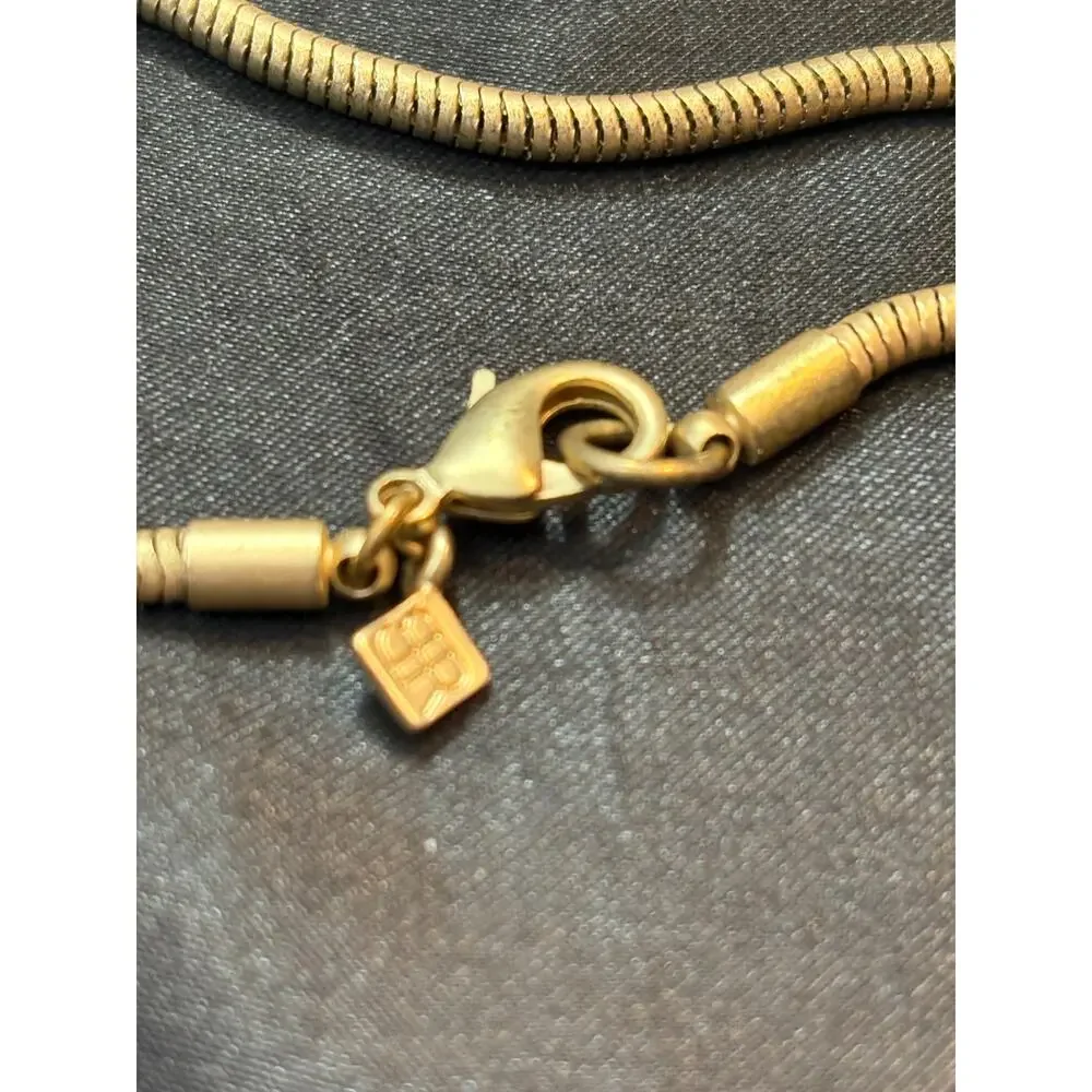 Banana Republic Gold Tone Lapis Lazuli Pendant Necklace 30 Inch Vintage